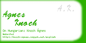 agnes knoch business card
